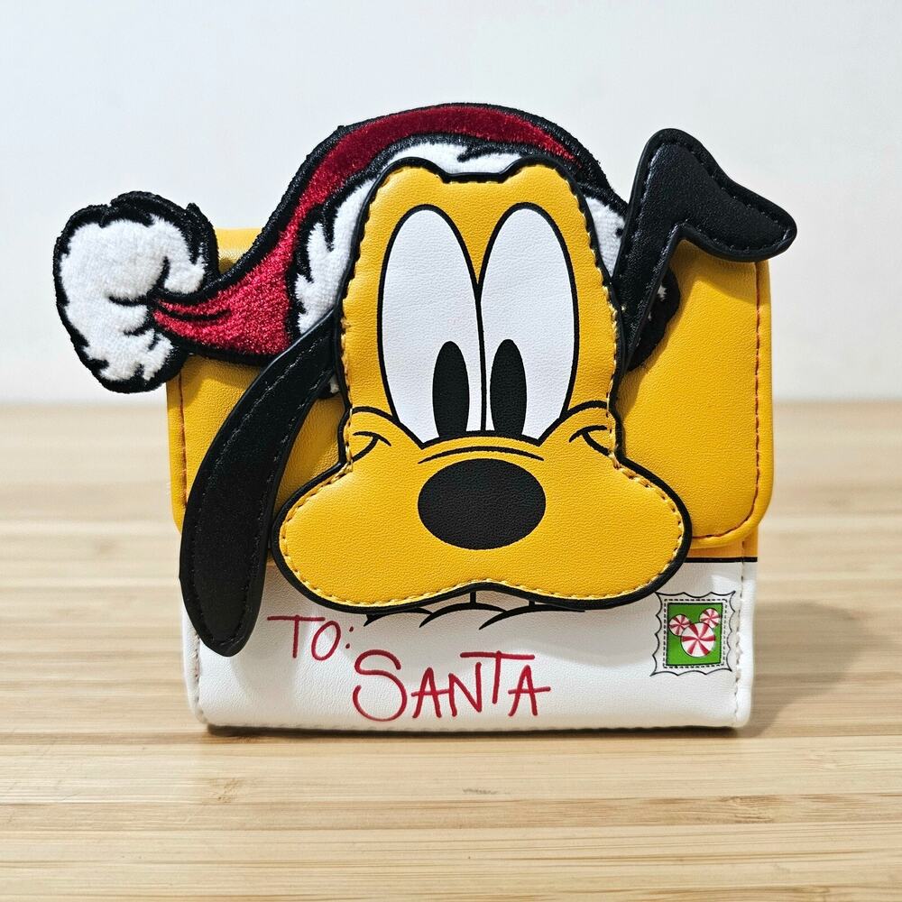 Loungefly Disney Pluto Santa Letter Zip Around Christmas Wallet New